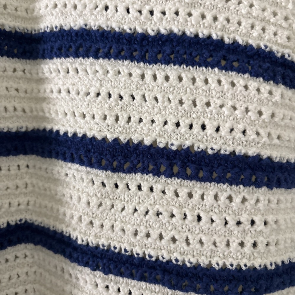 Maeve By Anthropologie Crochet Hem Sweater V Neck Tank Granny Square Boho XL - Picture 5 of 12